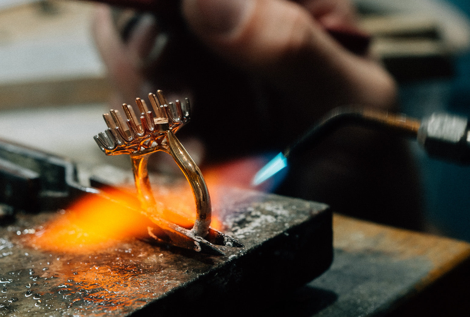 Workshop image with flame on halo ring.