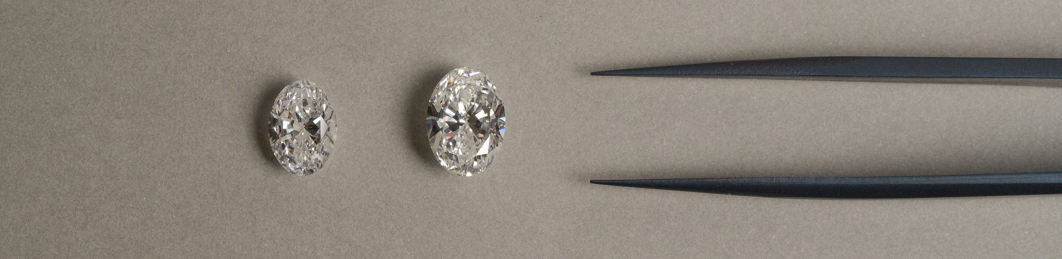 Oval cut natural white diamonds.