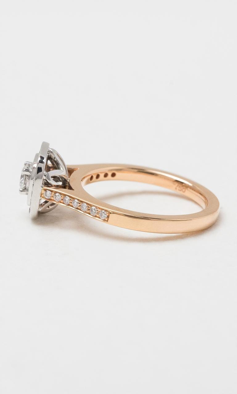 2024 © Hogans Family Jewellers 18K RWG Diamond Halo Ring