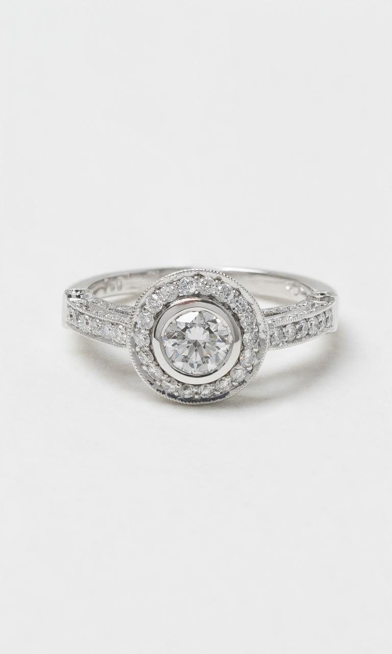 2024 © Hogans Family Jewellers 18K WG Bezel Set Round Brilliant Diamond Halo Ring