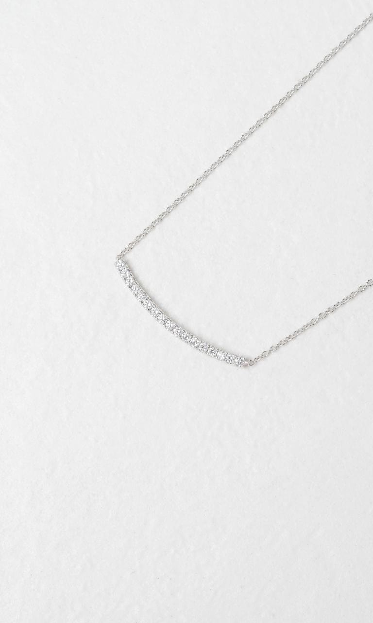 2024 © Hogans Family Jewellers 18K WG Diamond Set Bar Necklace