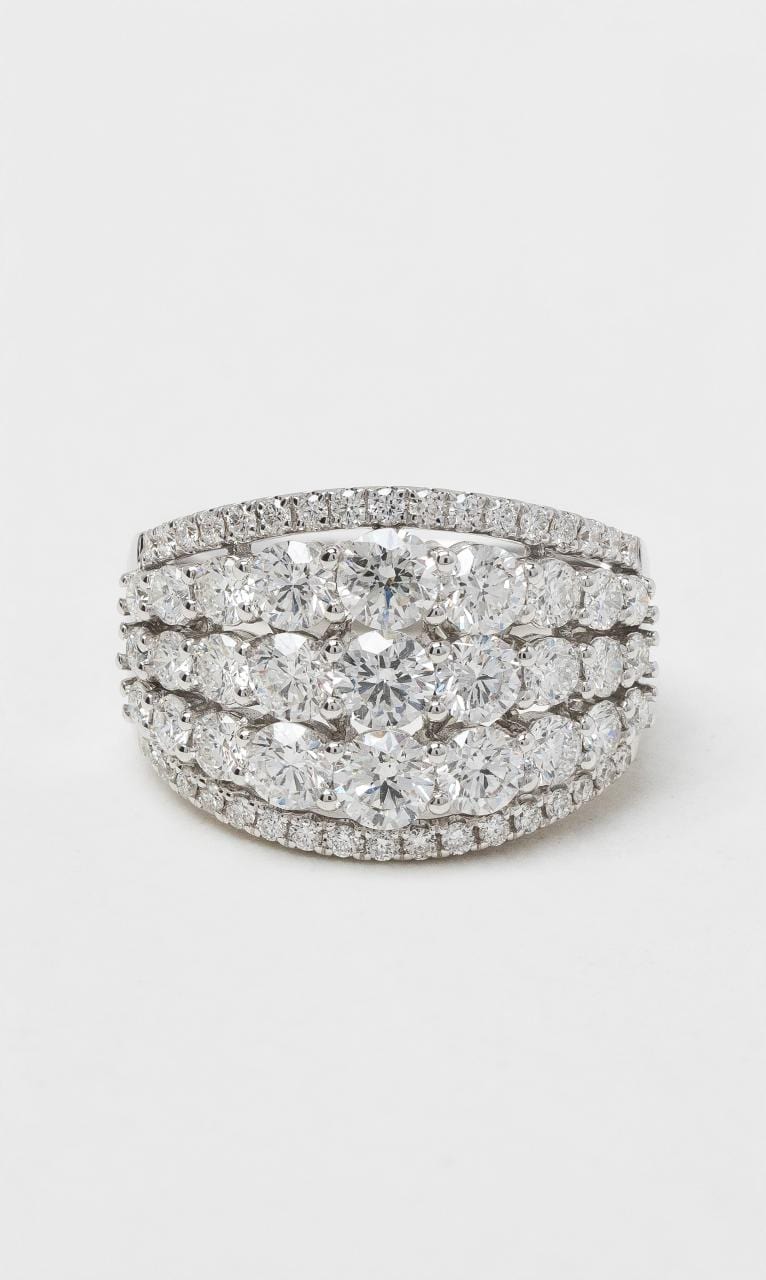 2024 © Hogans Family Jewellers 18K WG Wide Round Brilliant Diamond Dress Ring