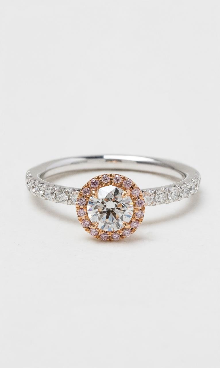 2024 © Hogans Family Jewellers 18K WRG Pink & White Diamond Halo Ring