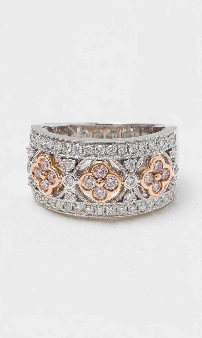 2024 © Hogans Family Jewellers 18K WRG Pink & White Diamond Wide Band