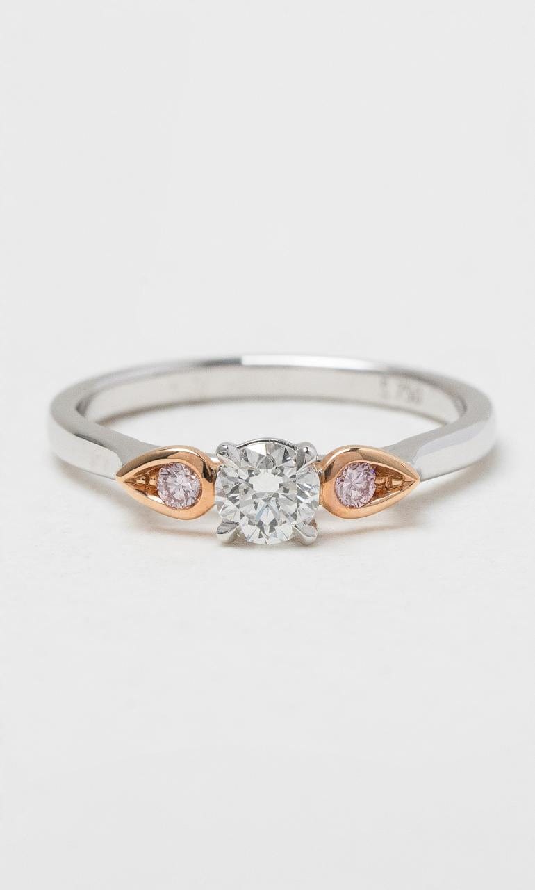 2024 © Hogans Family Jewellers 18K WRG White & Pink Diamond Trilogy Ring