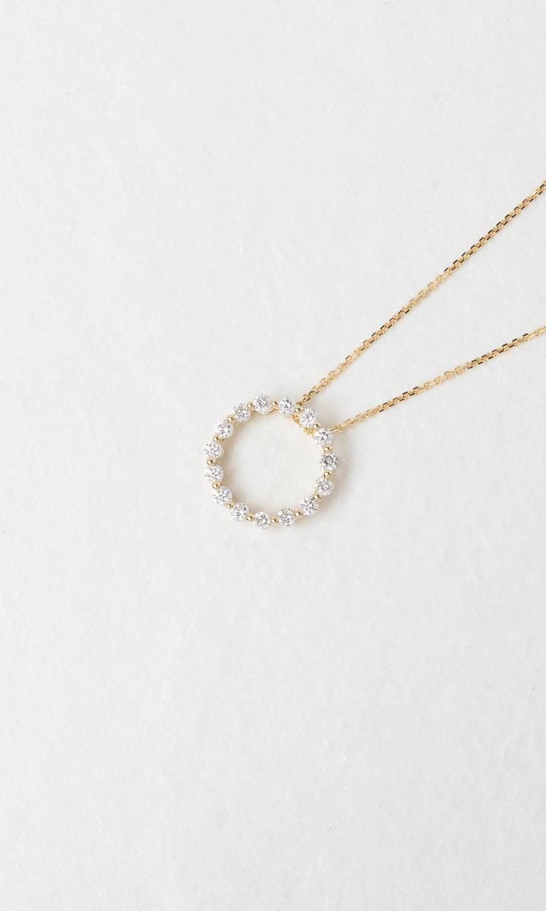 2024 © Hogans Family Jewellers 18K YG Circular Diamond Pendant