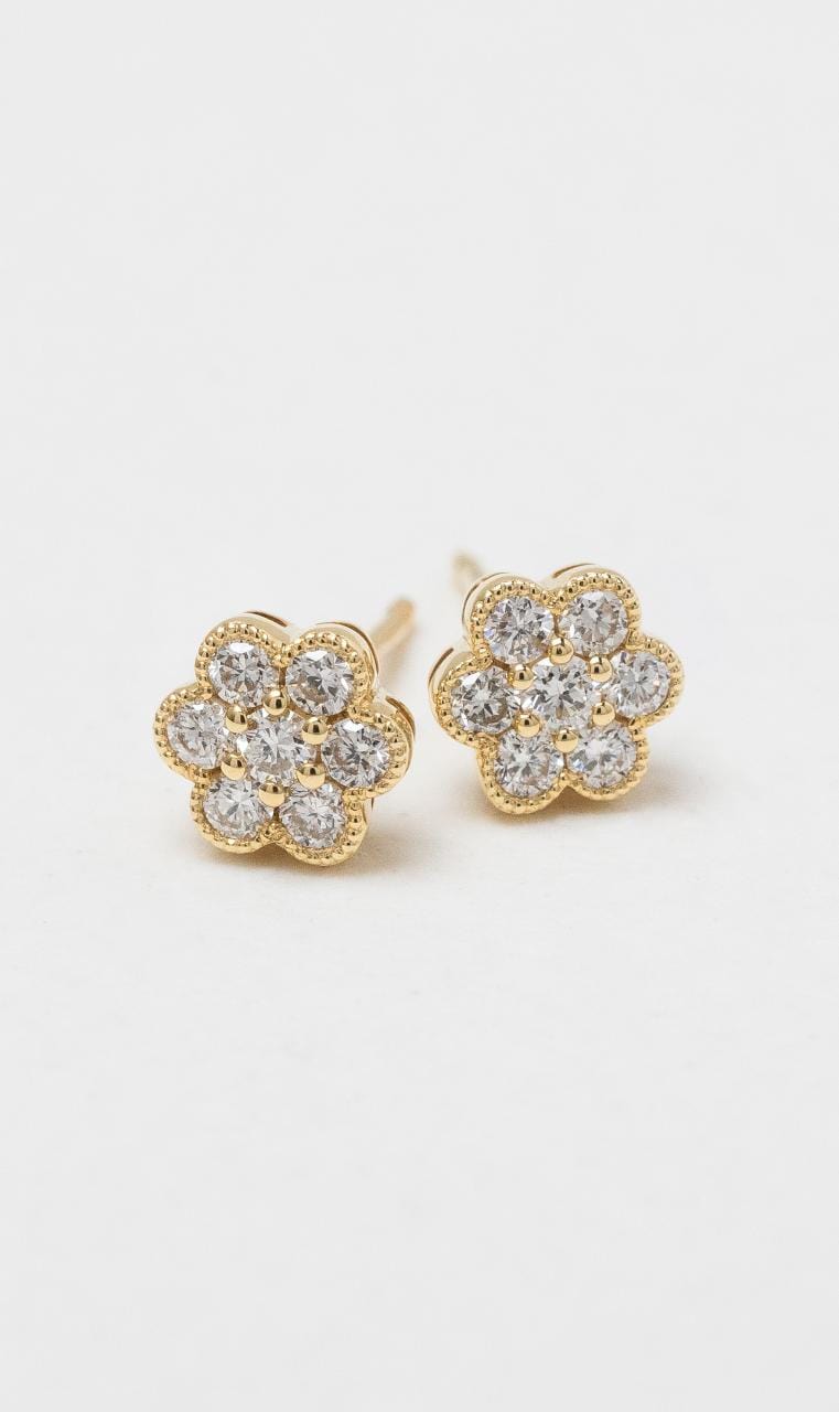 2024 © Hogans Family Jewellers 18K YG Daisy Cluster Stud Earrings