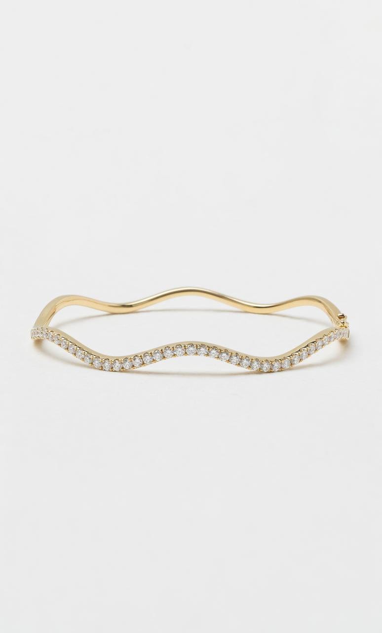 2024 © Hogans Family Jewellers 18K YG Diamond Set Contoured Hinged Bangle