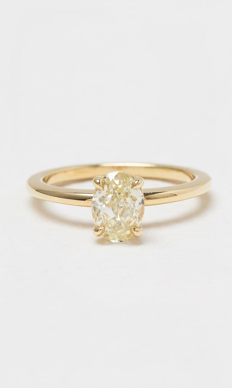 2024 © Hogans Family Jewellers 18K YG Oval Cut Yellow Diamond Solitaire Ring