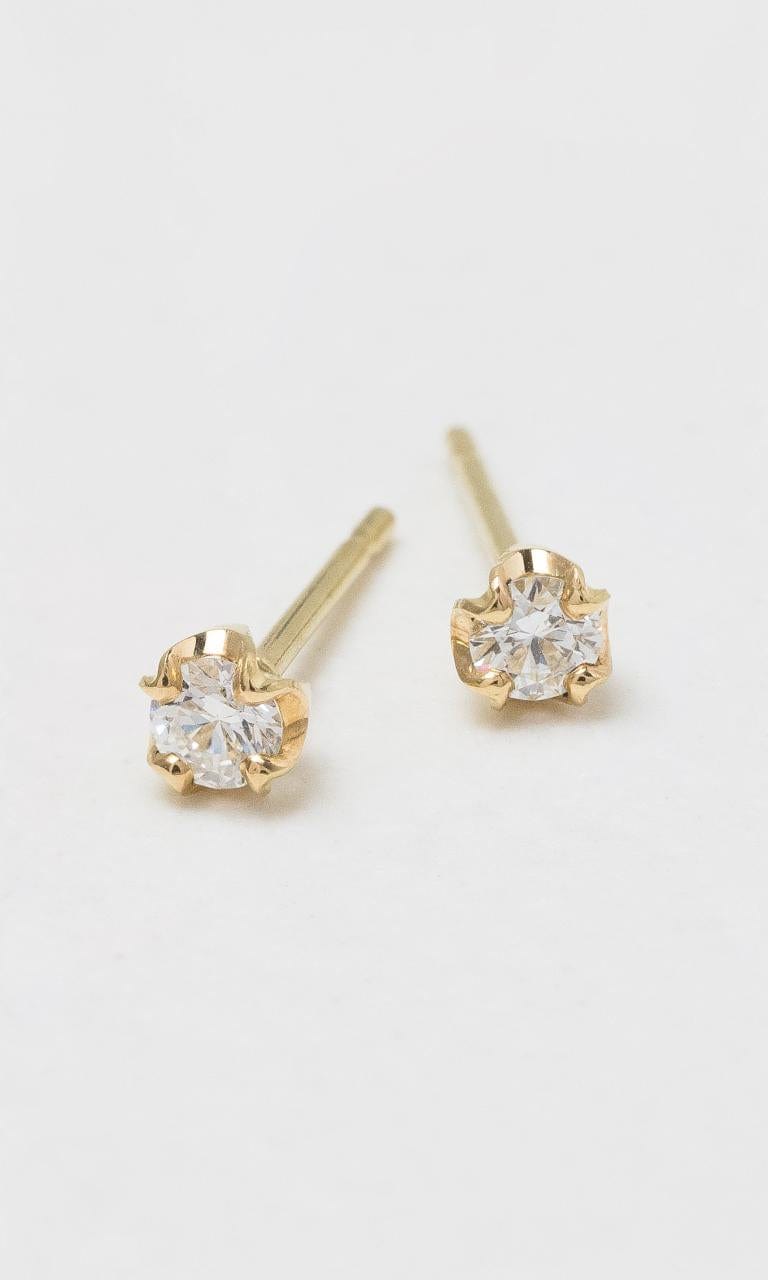 2024 © Hogans Family Jewellers 18K YG Round Brilliant Diamond Solitaire Stud Earrings