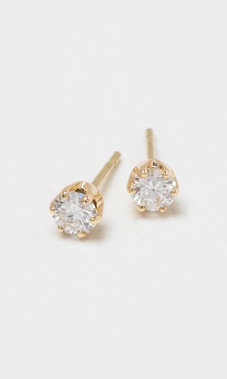 2024 © Hogans Family Jewellers 18K YG Round Brilliant Diamond Solitaire Stud Earrings