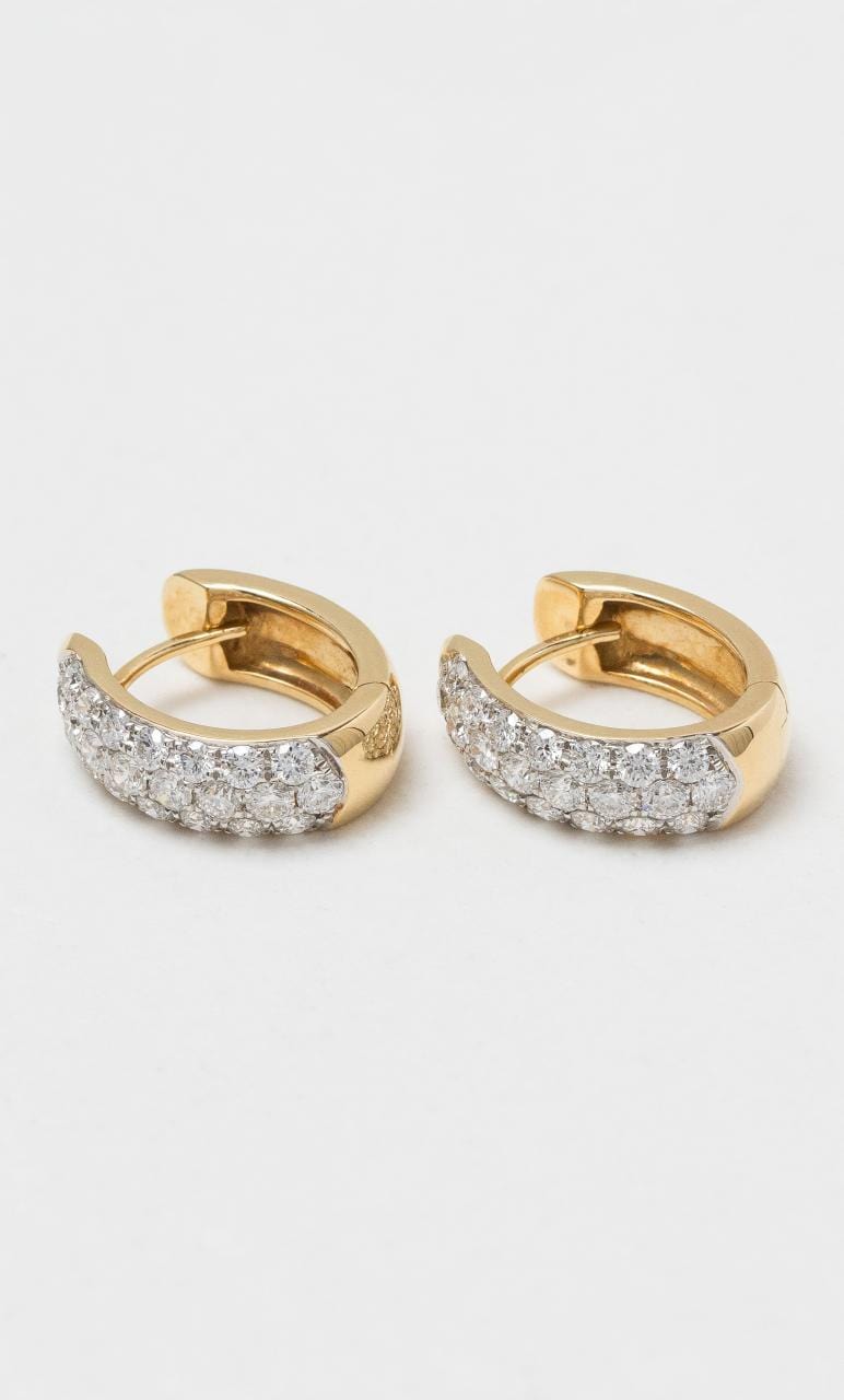 2024 © Hogans Family Jewellers 18K YWG Diamond Huggie Earrings