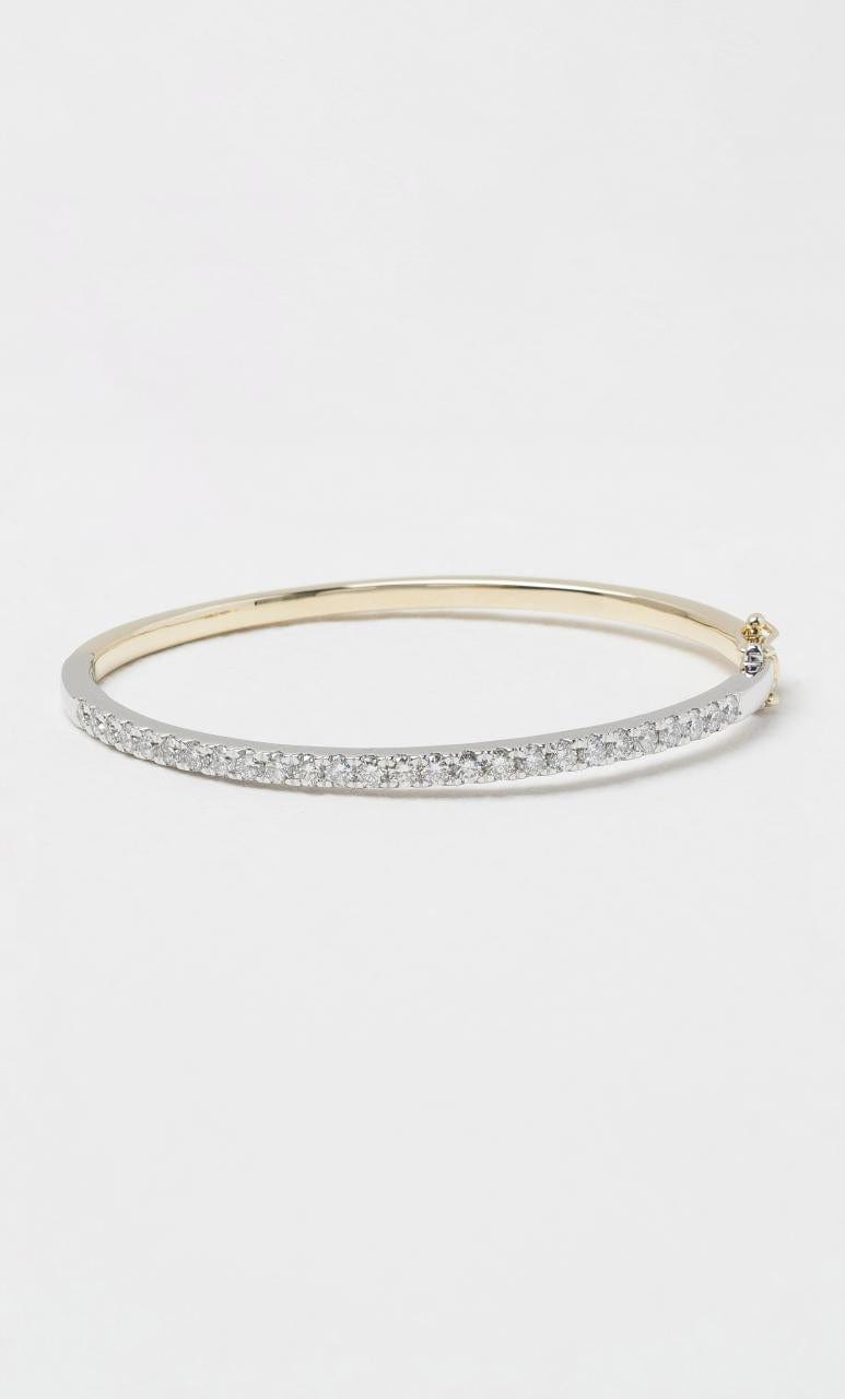 2024 © Hogans Family Jewellers 9K YWG Round Brilliant Diamond Set Hinged Bangle