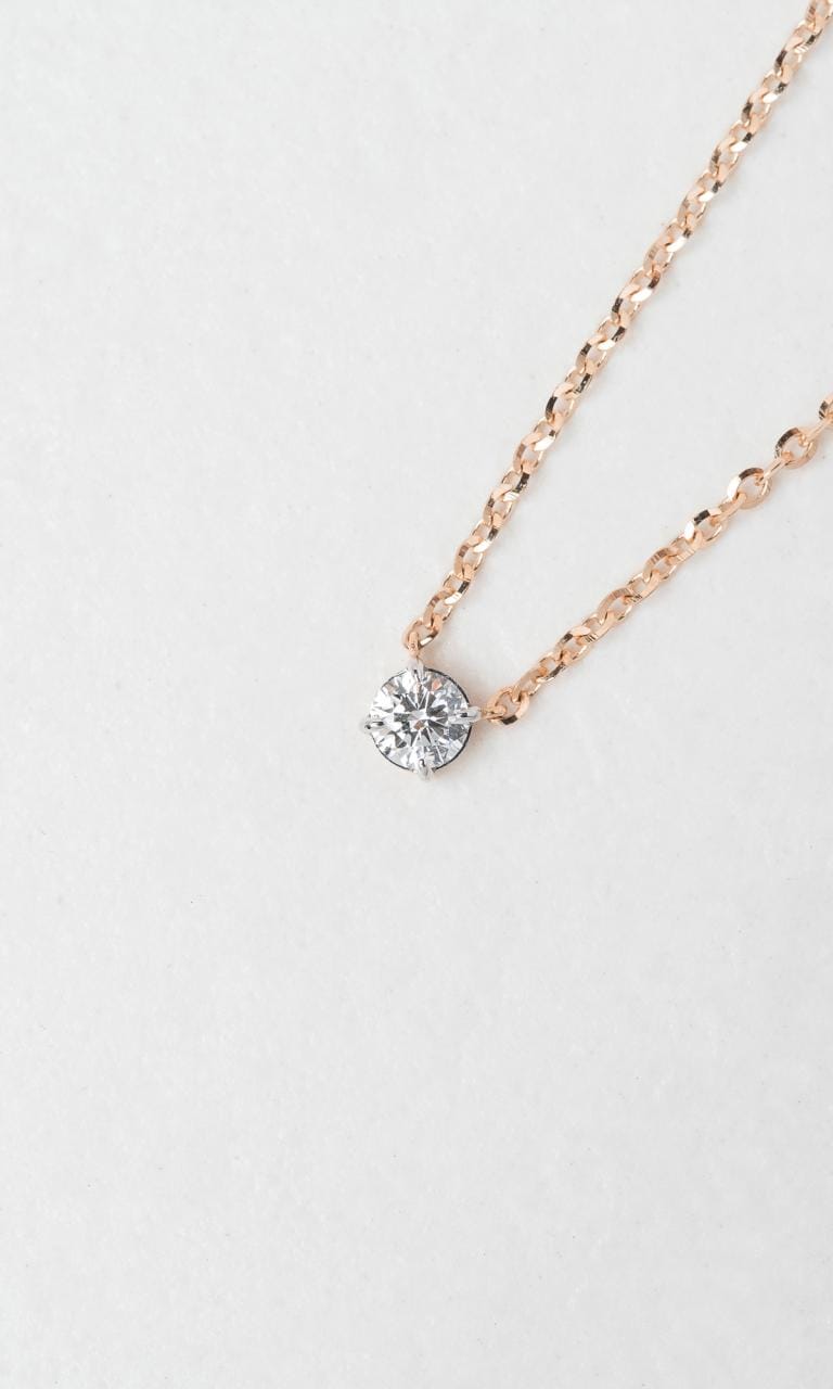 Hogans Family Jewellers 18K RG 0.20ct Round Brilliant Cut Diamond Necklace