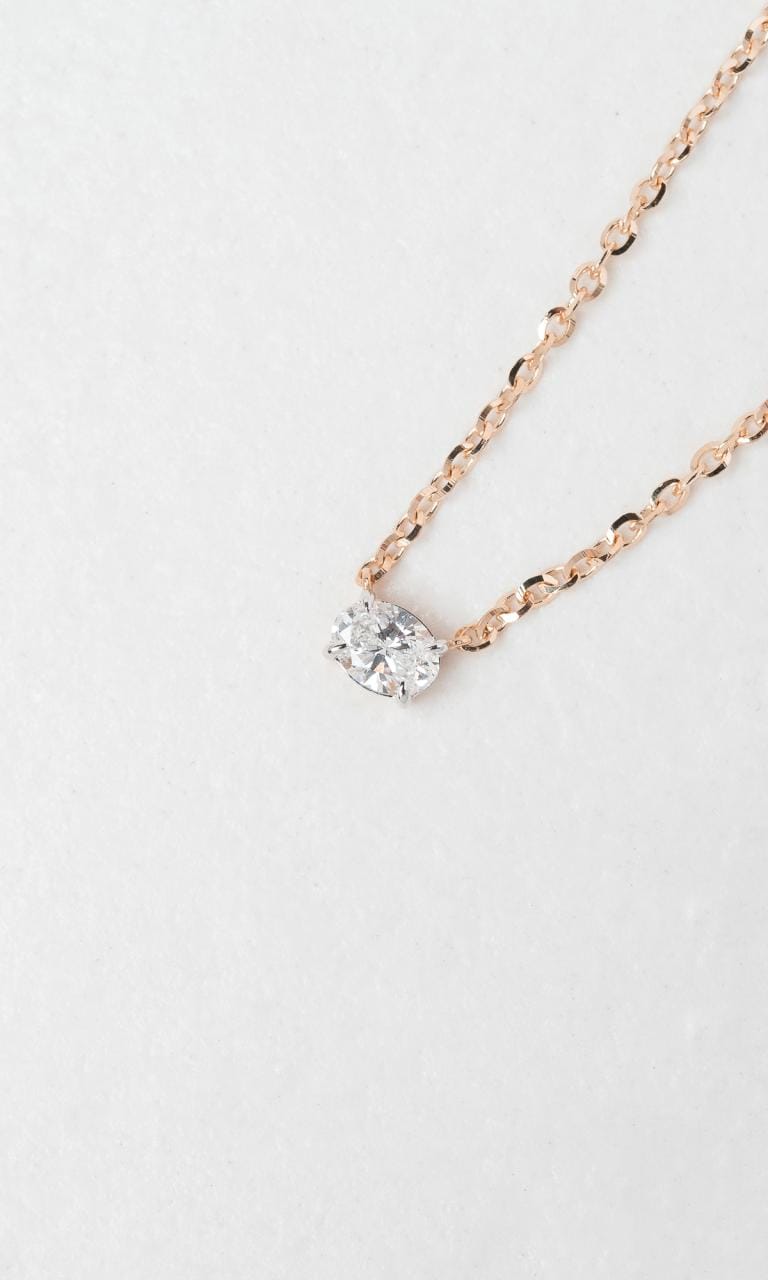 Hogans Family Jewellers 18K RG 0.23ct Oval Cut Diamond Necklace