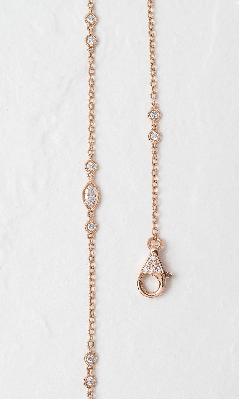 Hogans Family Jewellers 18K RG 1.131ct TDW Marquise & Round Brilliant Cut Diamond Necklace