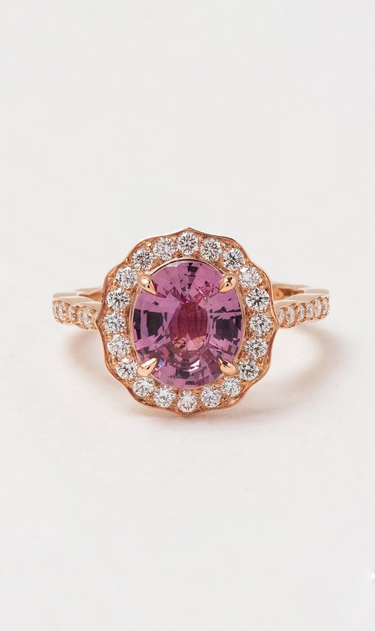 Hogans Family Jewellers 18K RG Pink Sapphire Ring