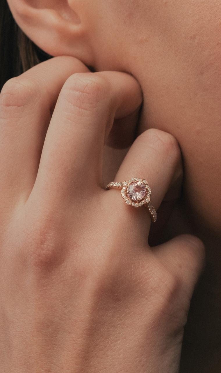 Hogans Family Jewellers 18K RG Pink Sapphire Ring