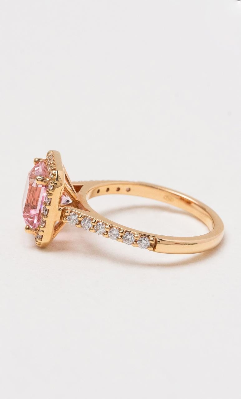 Hogans Family Jewellers 18K RG Pink Tourmaline Square Radiant Dress Ring