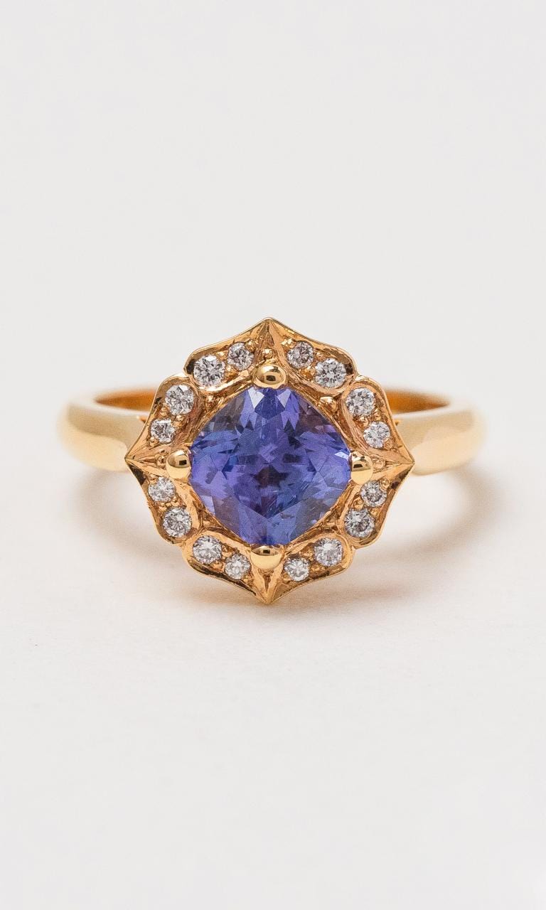 Hogans Family Jewellers 18K RG Vintage Style Tanzanite & Diamond Ring