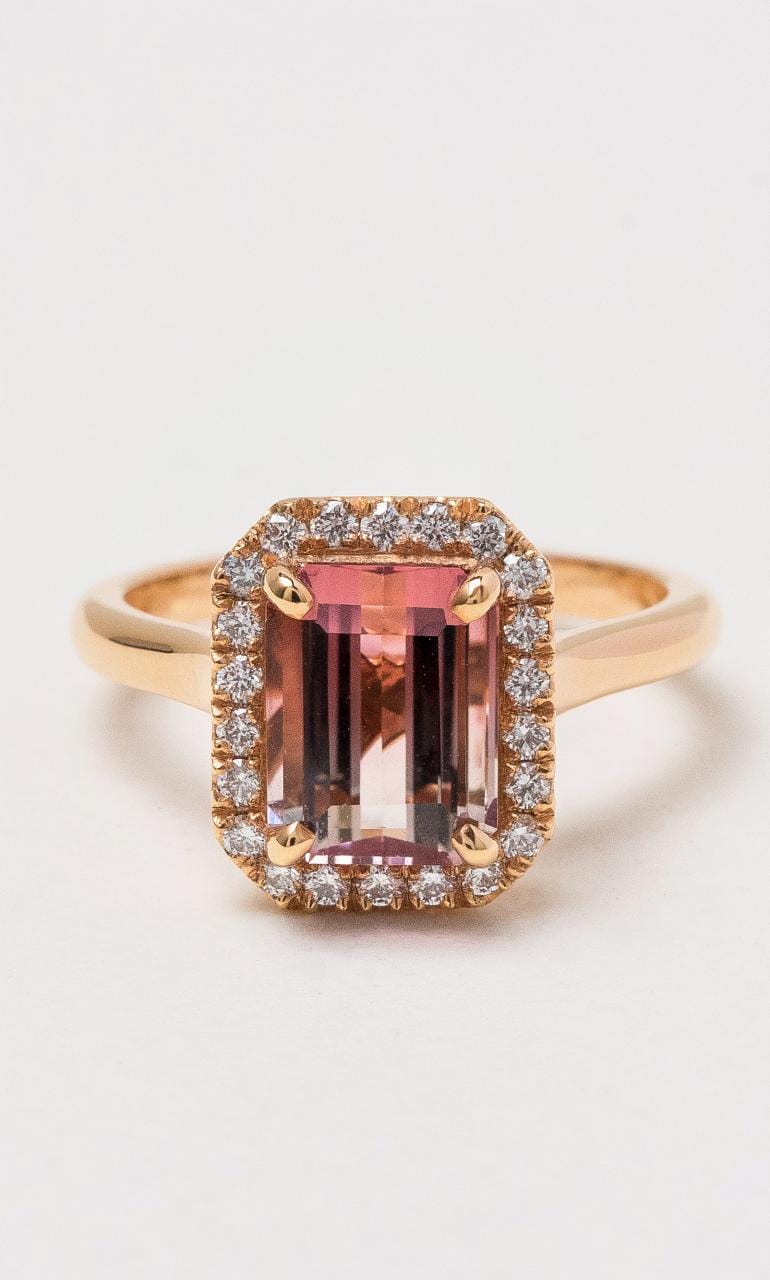 Hogans Family Jewellers 18K RG Watermelon Tourmaline Dress Ring