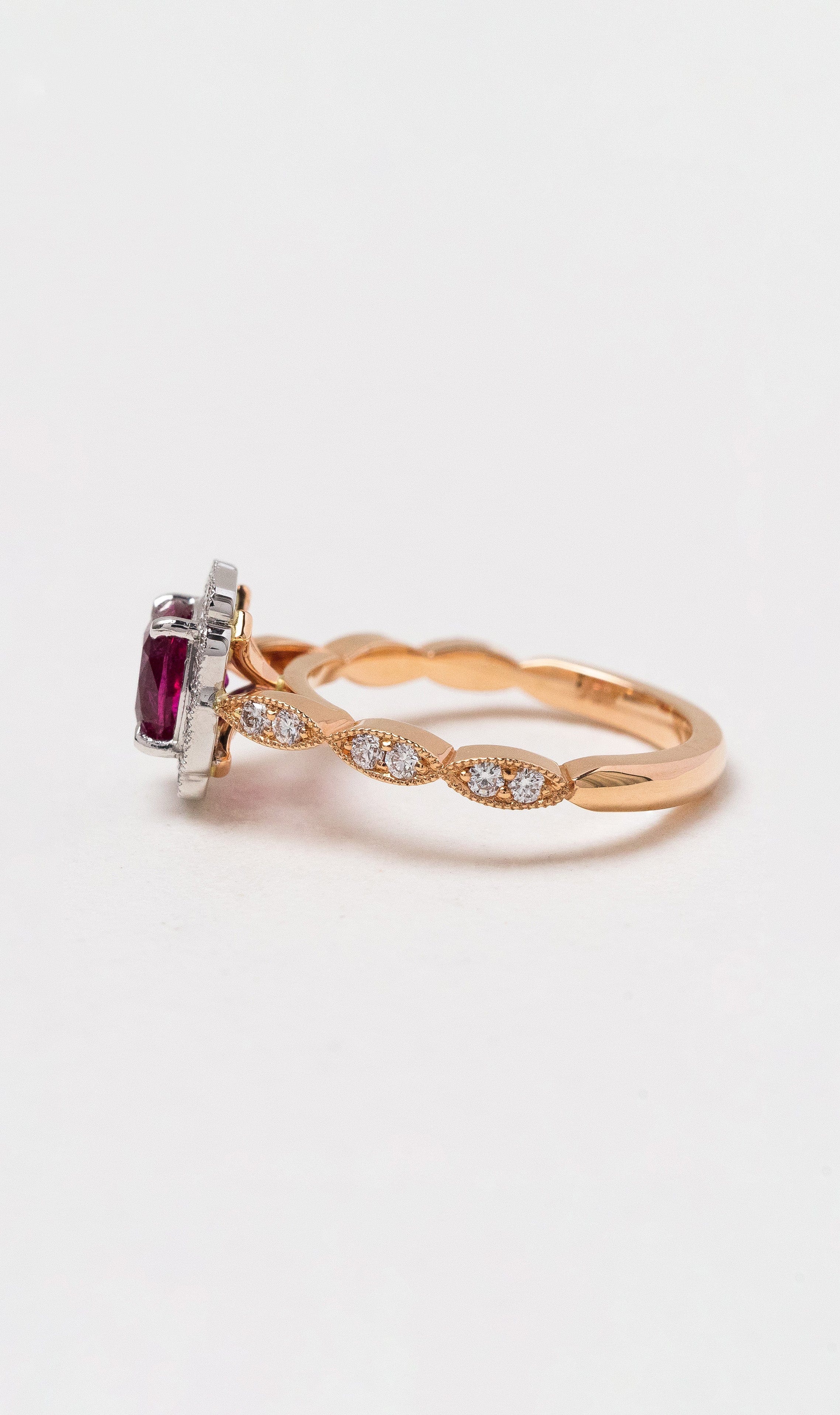 Hogans Family Jewellers 18K RWG Antique Ruby Dress Ring