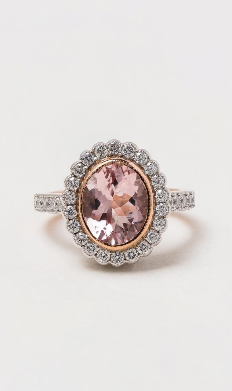 Hogans Family Jewellers 18K RWG Morganite Dress Ring