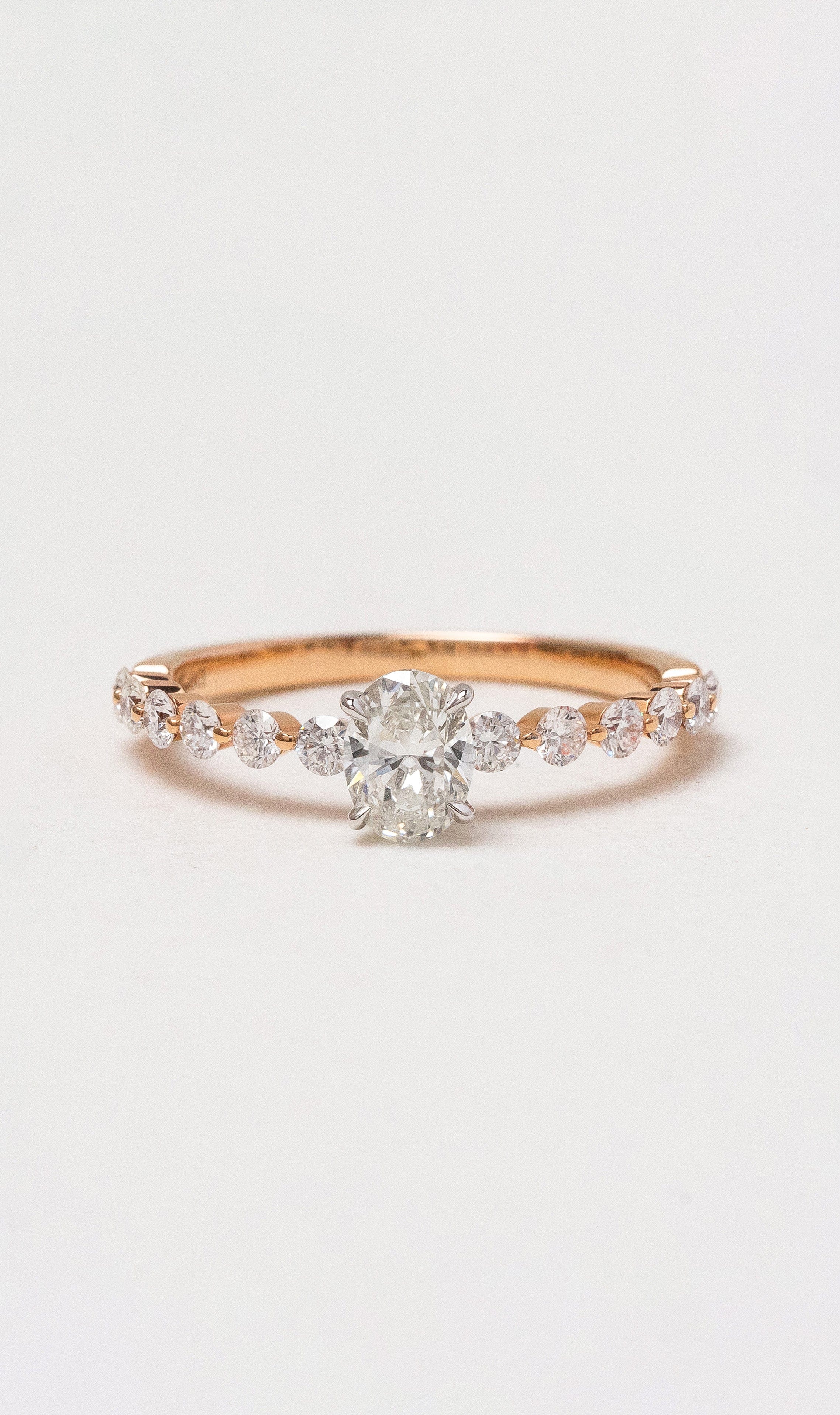 Hogans Family Jewellers 18K RWG Oval Diamond Ring