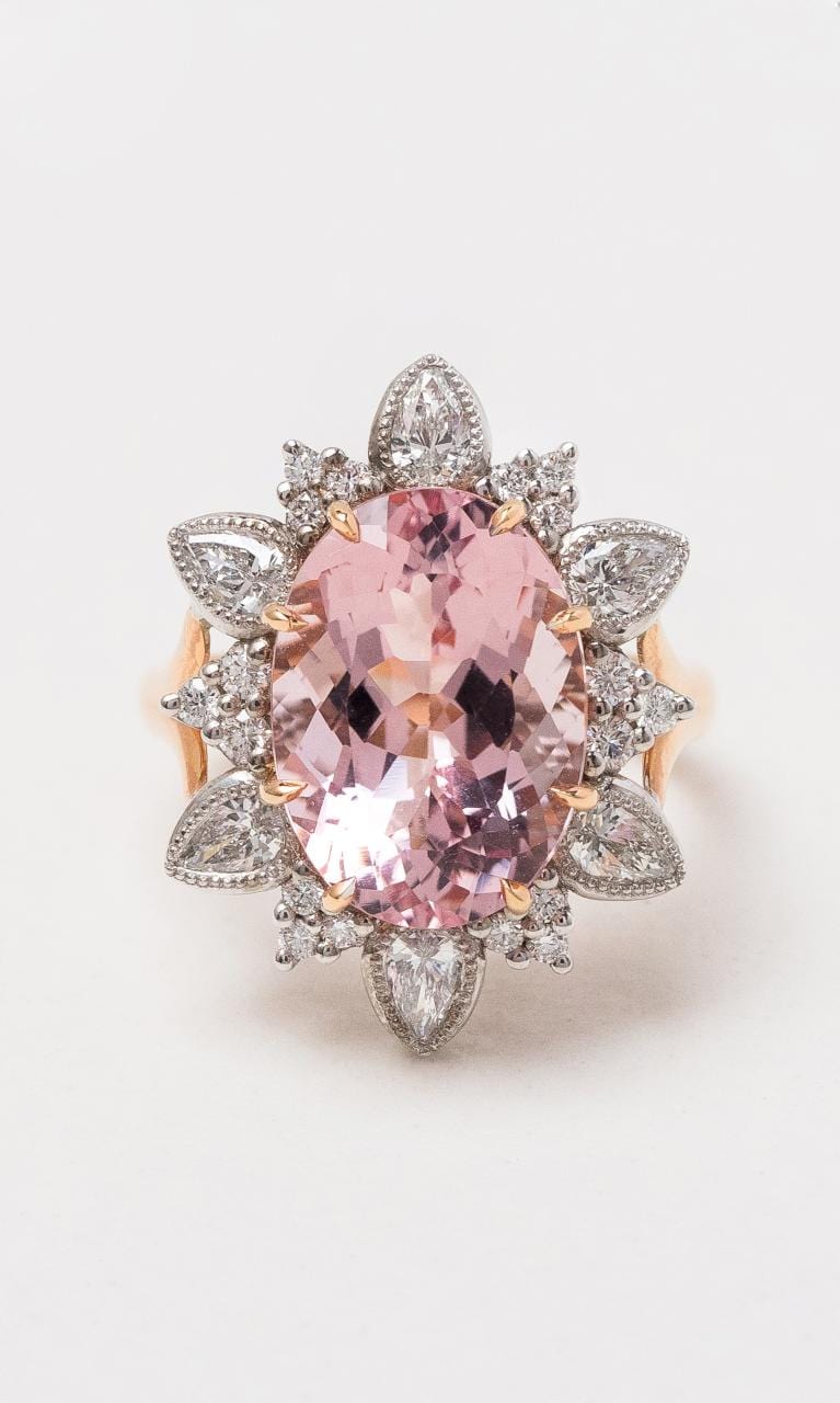 Hogans Family Jewellers 18K RWG Oval Morganite Dress Ring