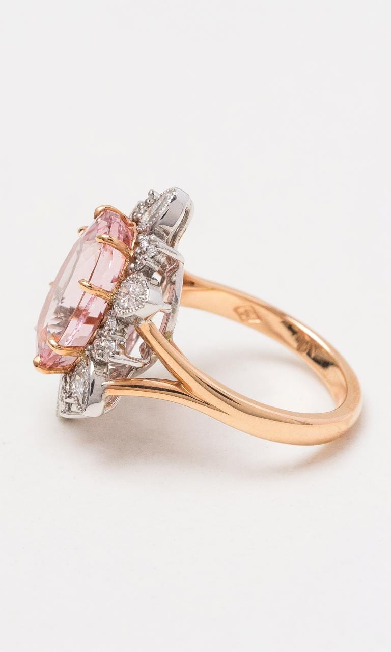 Hogans Family Jewellers 18K RWG Oval Morganite Dress Ring