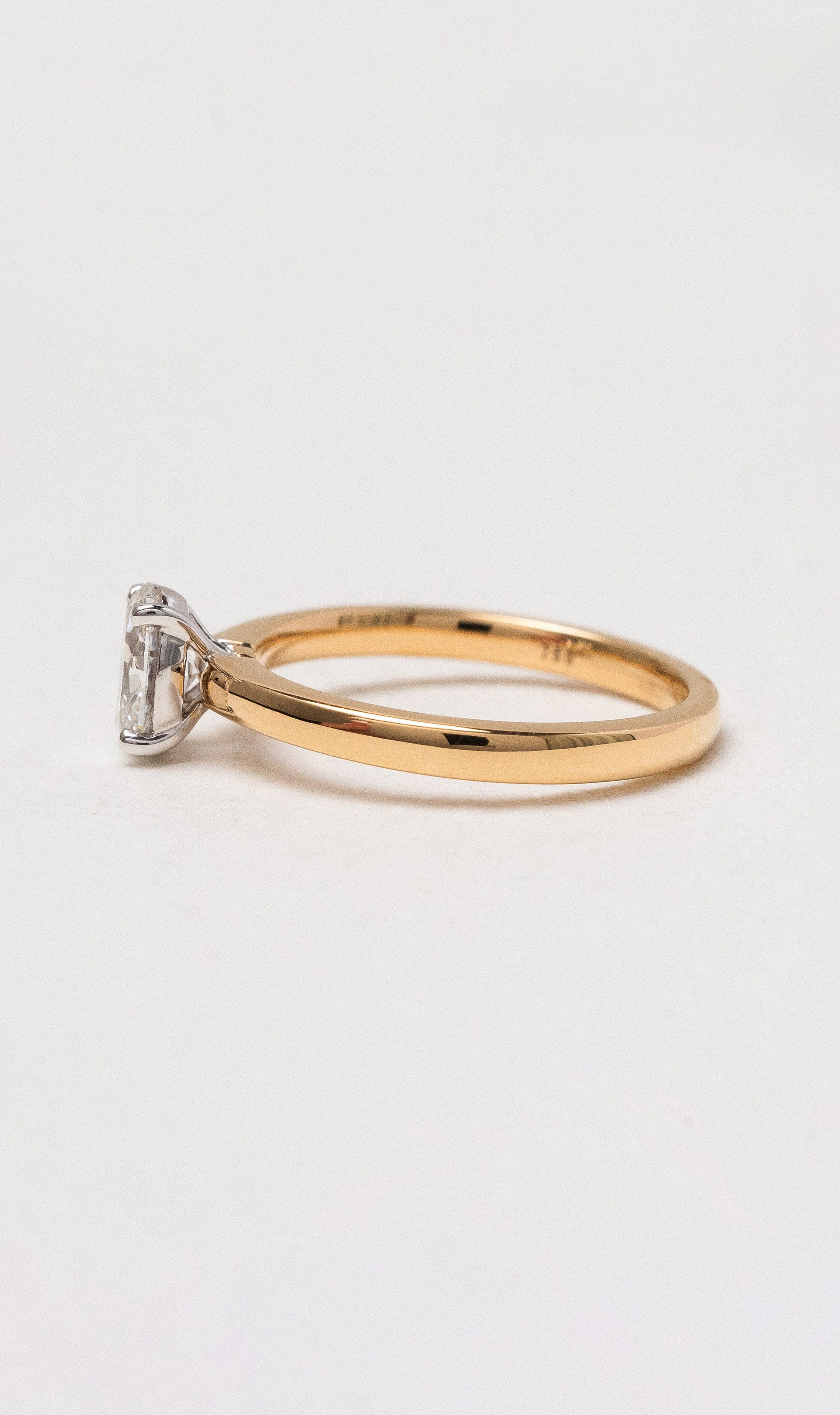 Hogans Family Jewellers 18K RWG Oval Solitaire Diamond Ring
