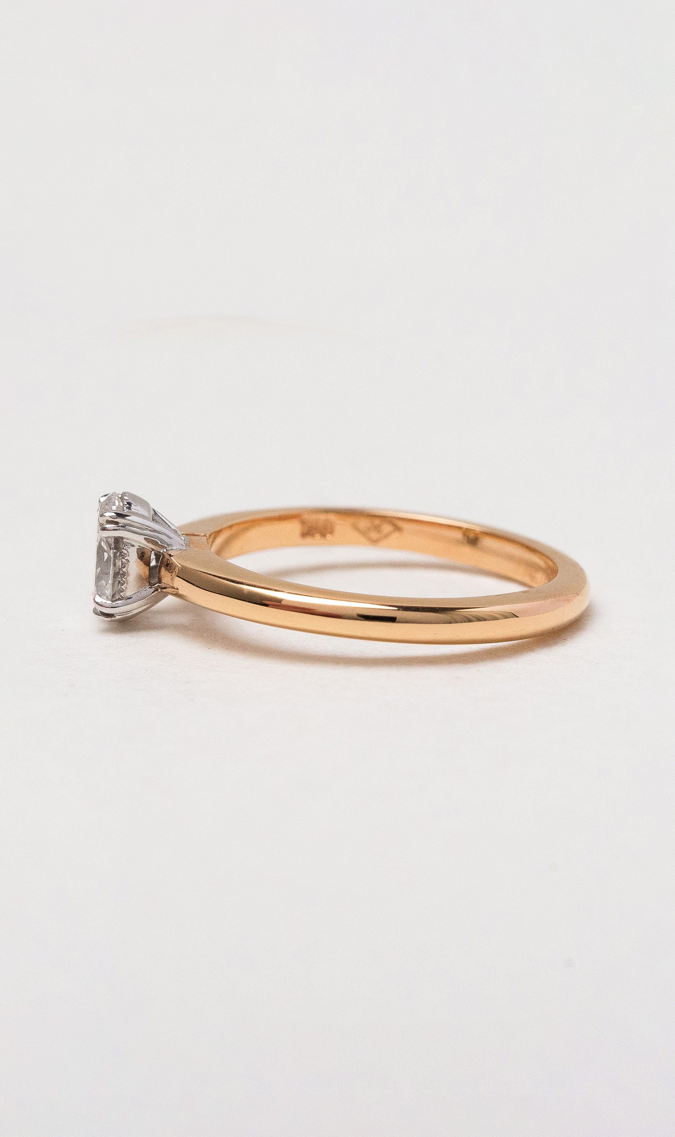 Hogans Family Jewellers 18K RWG Oval Solitaire Diamond Ring