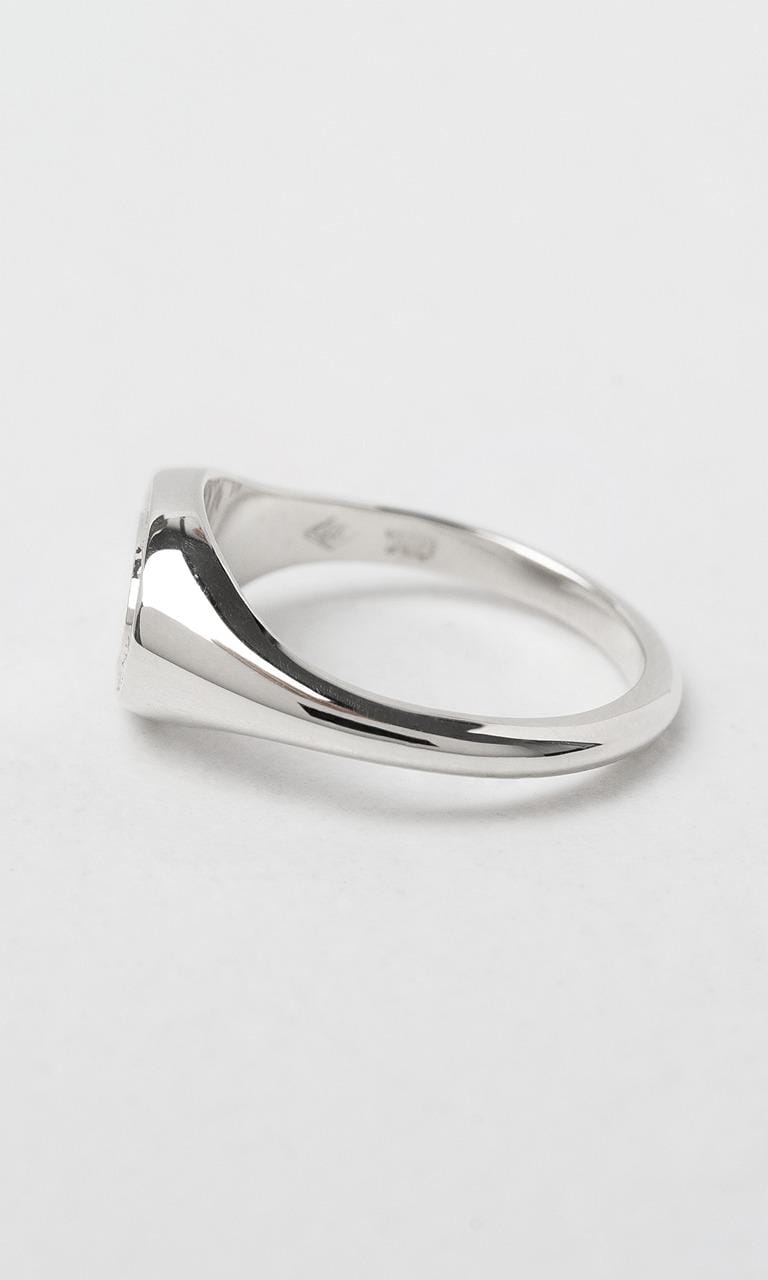 Hogans Family Jewellers 18K WG 0.10ct TDW Round Brilliant Cut Diamond Oval Signet Ring