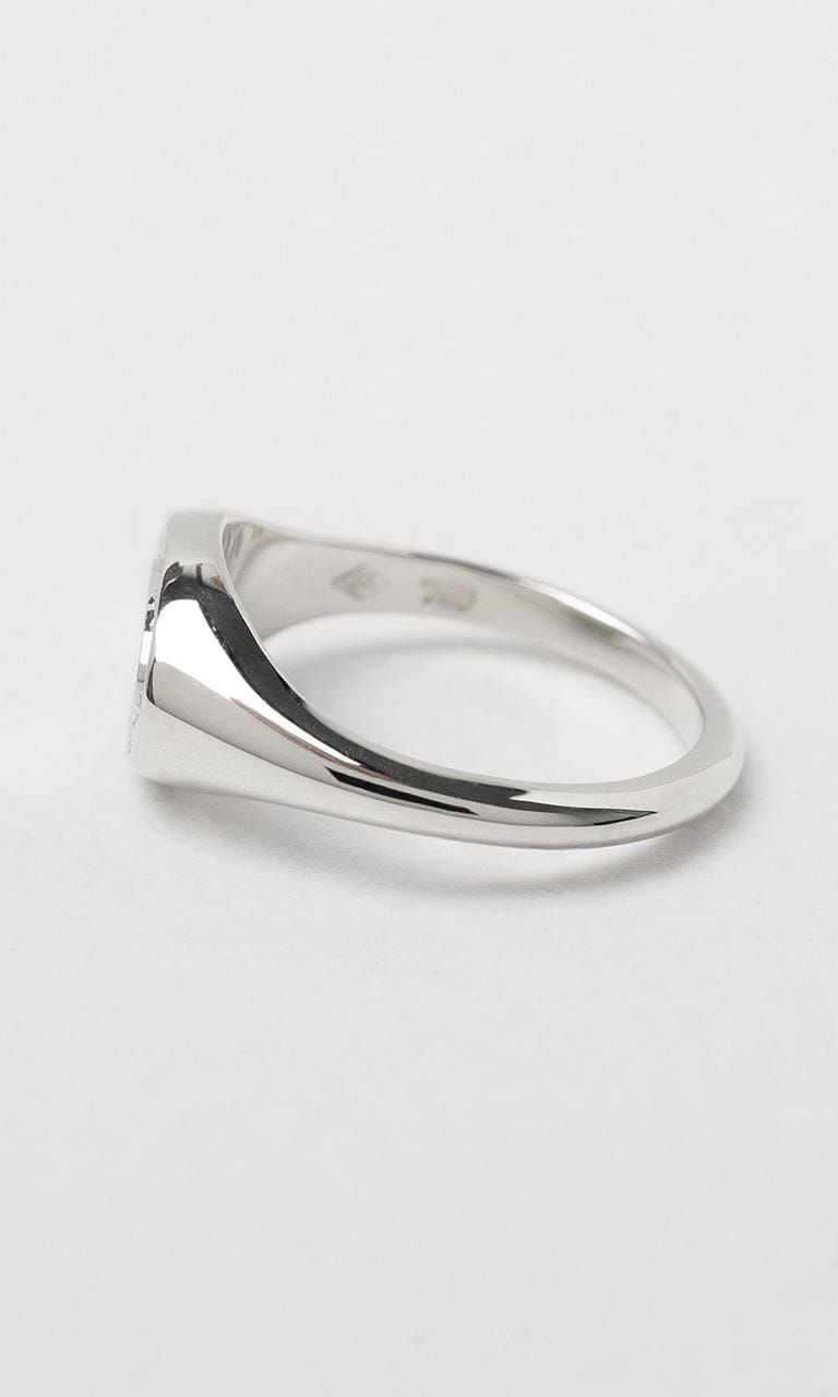 Hogans Family Jewellers 18K WG 0.16ct TDW Round Brilliant Cut Diamond Oval Signet Ring