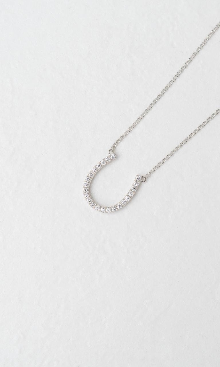 Hogans Family Jewellers 18K WG 0.289ct Round Brilliant Cut Diamond Horseshoe Necklace