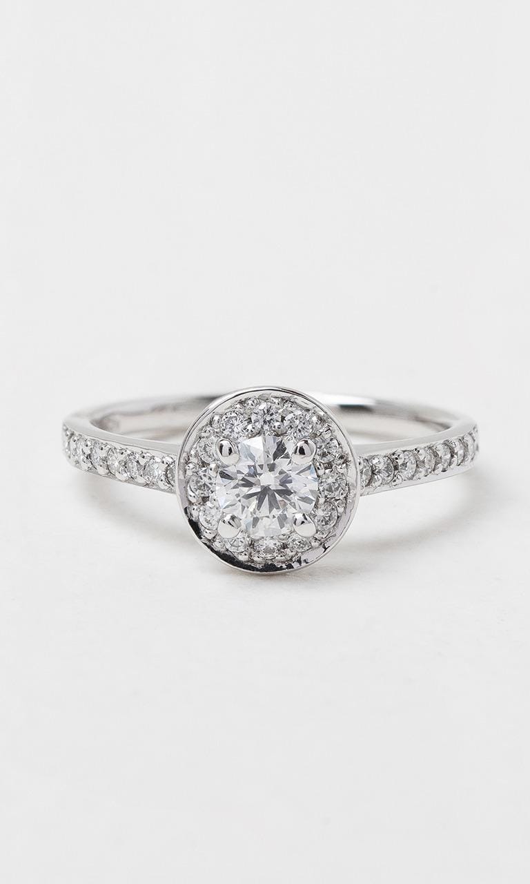 Hogans Family Jewellers 18K WG 0.52ct TDW Round Brilliant Cut Diamond Halo Ring