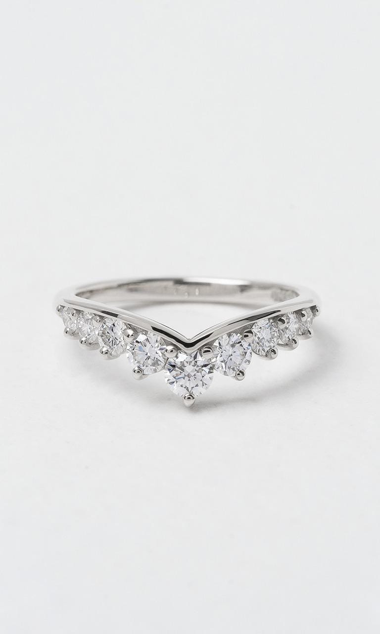 Hogans Family Jewellers 18K WG 0.65ct TDW Round Brilliant Cut Diamond Contoured Band