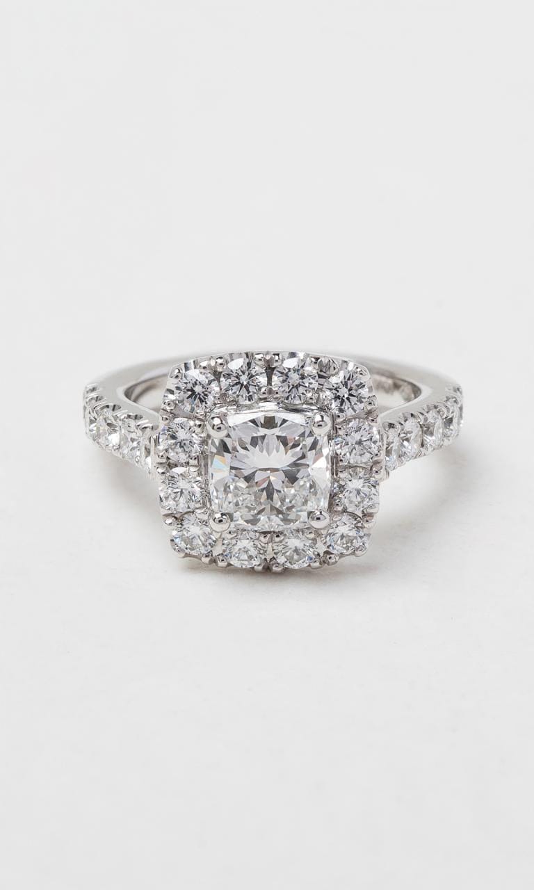 Hogans Family Jewellers 18K WG 1.92 TDW Cushion Cut Diamond Halo Ring