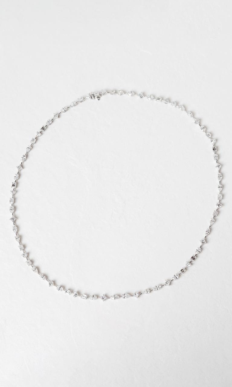 Hogans Family Jewellers 18K WG 10.74ct Mixed Fancy Cut Diamond Tennis Necklace