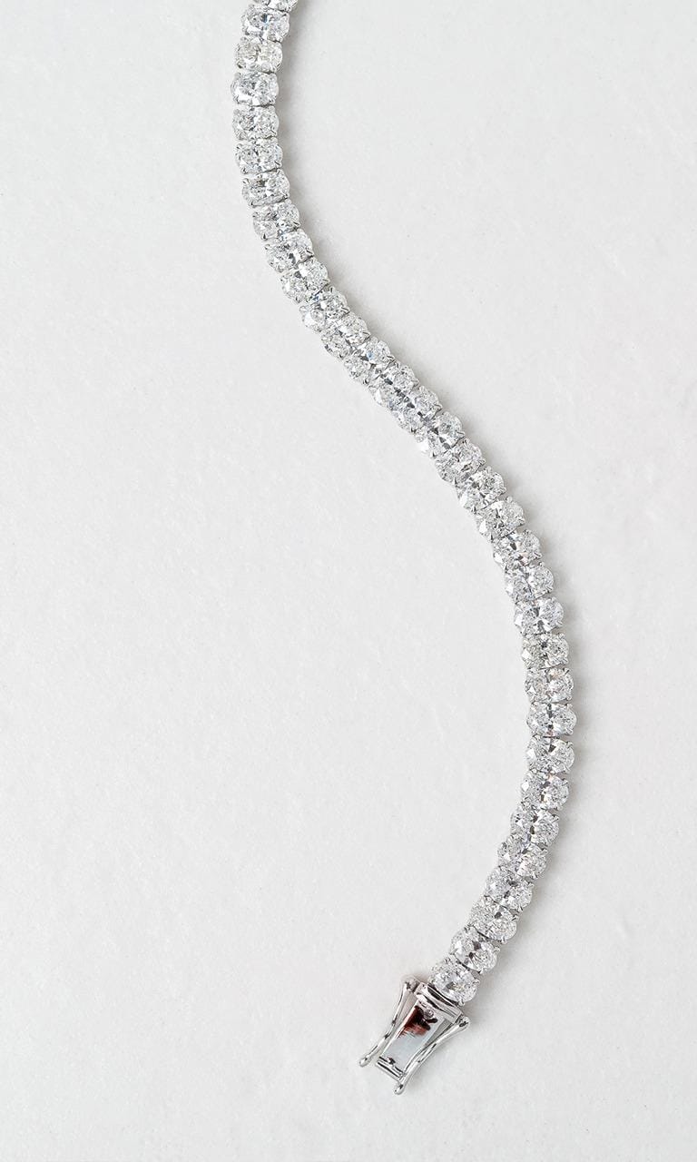 Hogans Family Jewellers 18K WG 10.88ct TDW Oval Cut Diamond Tennis Bracelet
