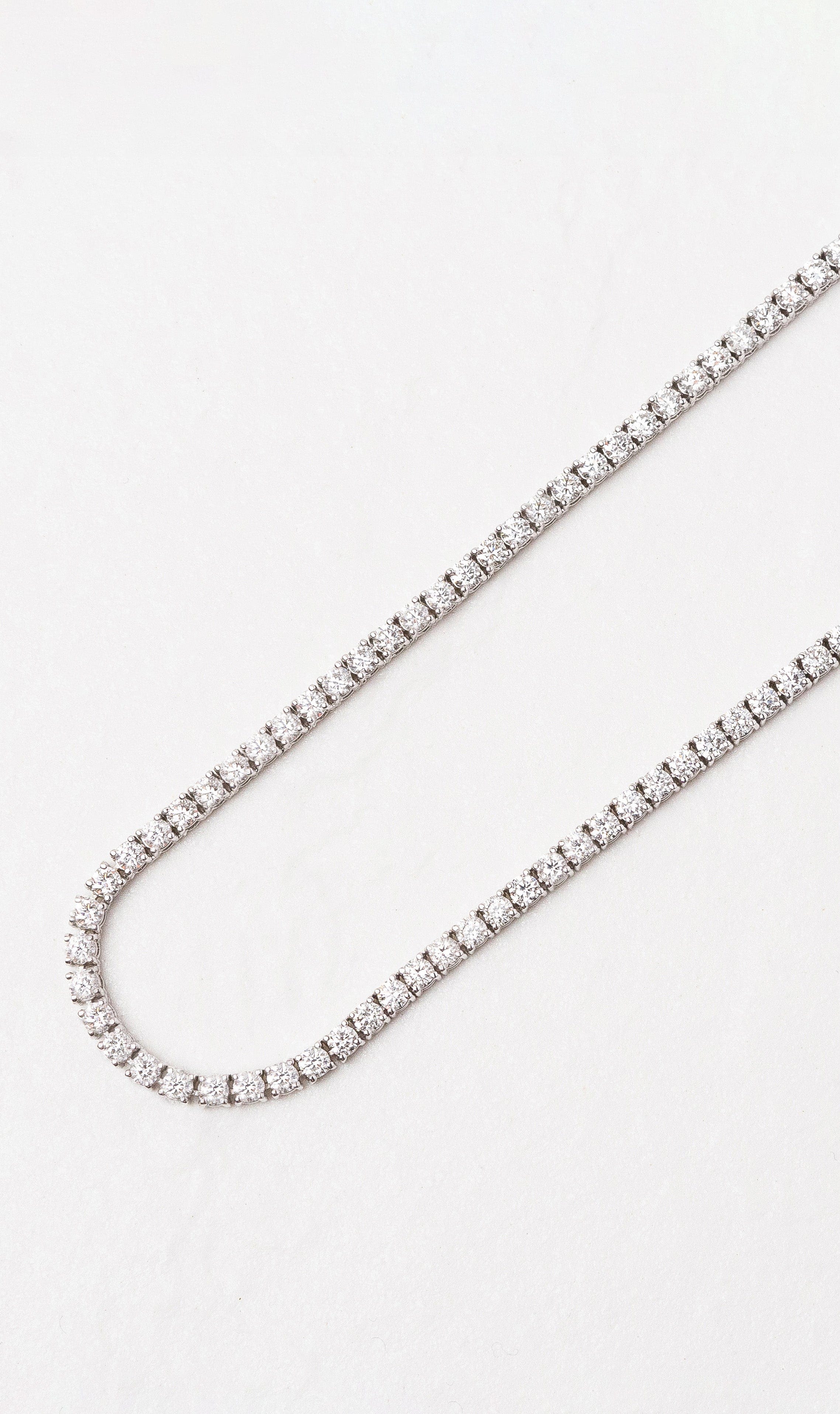 Hogans Family Jewellers 18K WG 45cm Half Set Tennis Necklace