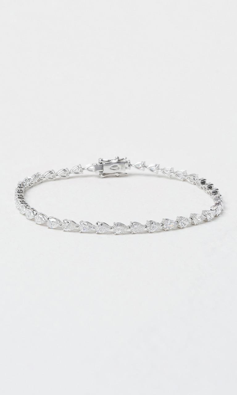 Hogans Family Jewellers 18K WG 5.00ct TDW Pear Cut Diamond Tennis Bracelet