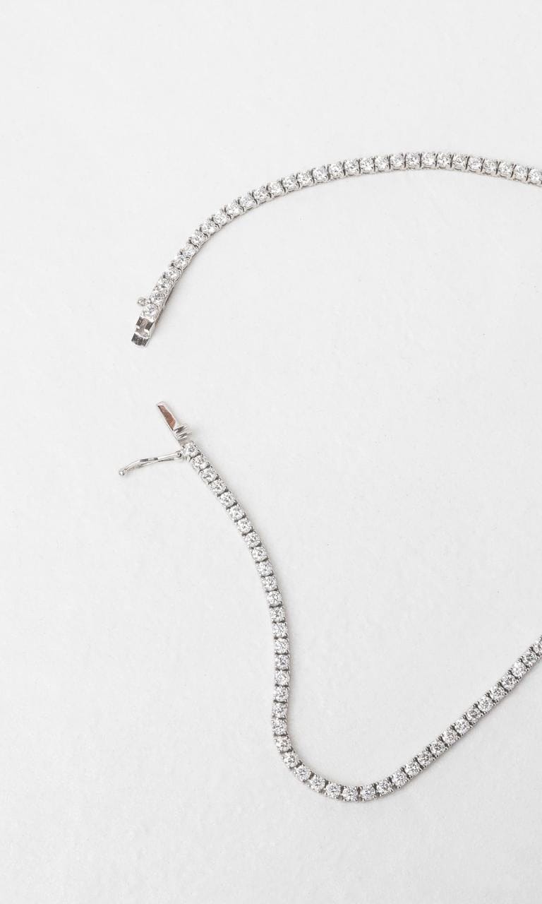 Hogans Family Jewellers 18K WG 5.14ct TDW Round Brilliant Cut Diamond Tennis Necklace