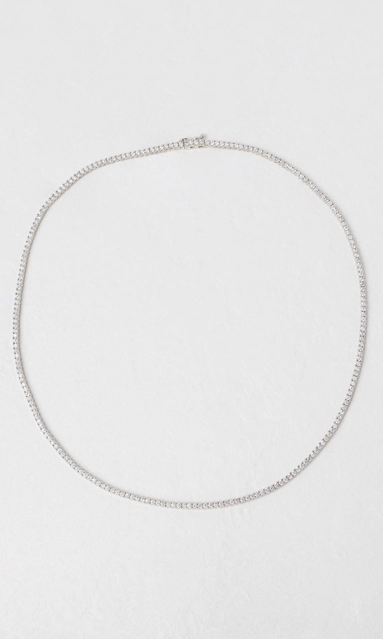 Hogans Family Jewellers 18K WG 5.484ct TDW Round Brilliant Cut Diamond Tennis Necklace