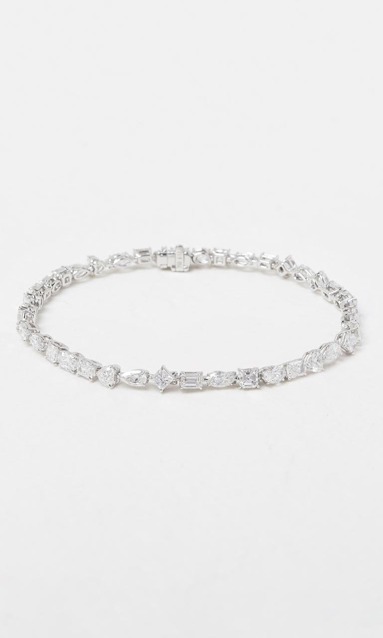 Hogans Family Jewellers 18K WG 6.12ct Mixed Fancy Cut Diamond Tennis Bracelet