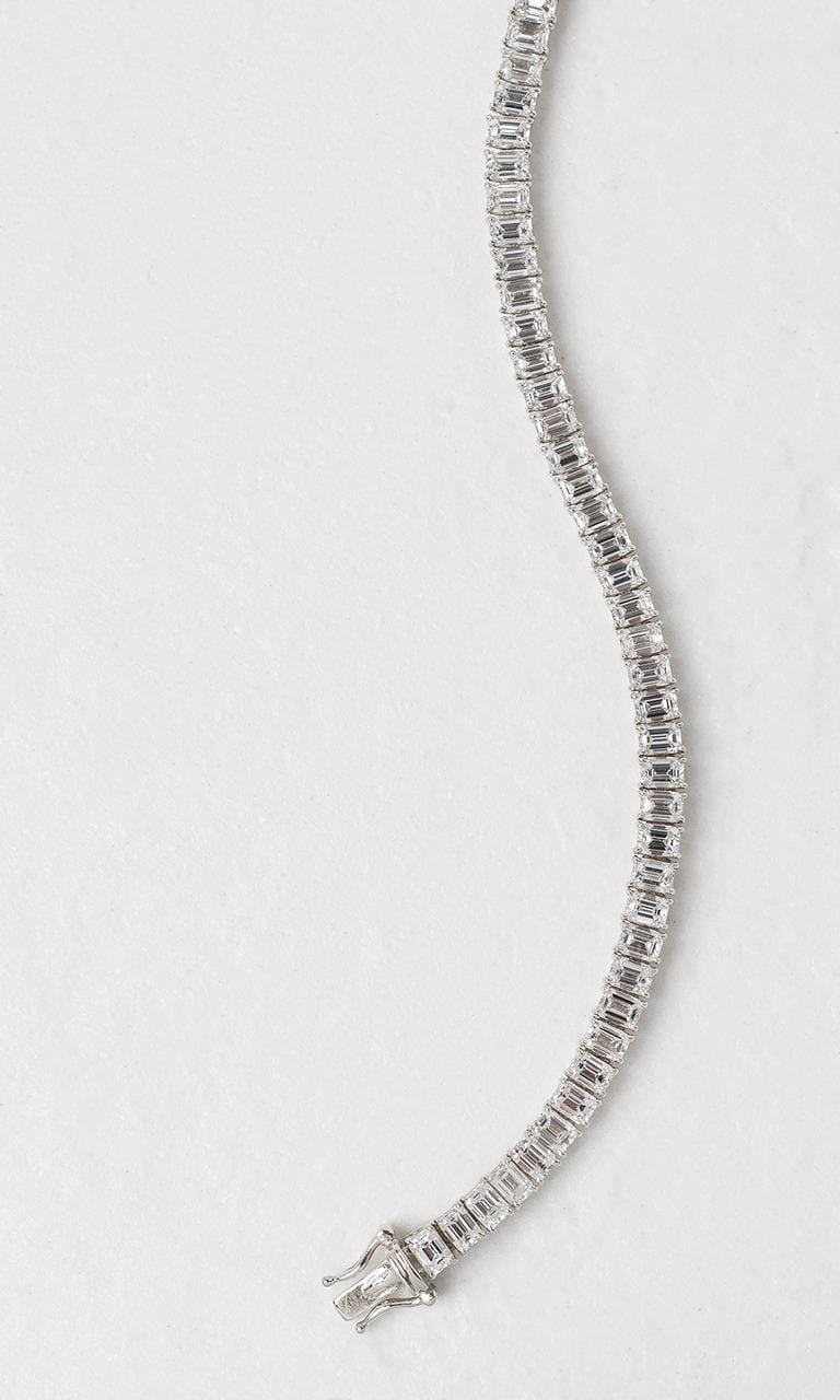 Hogans Family Jewellers 18K WG 7.40ct TDW Emerald Cut Diamond Tennis Bracelet
