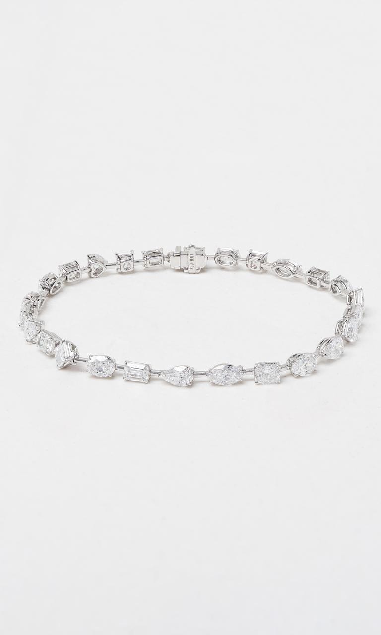 Hogans Family Jewellers 18K WG 8.01ct TDW Mixed Fancy Cut Diamond Tennis Bracelet