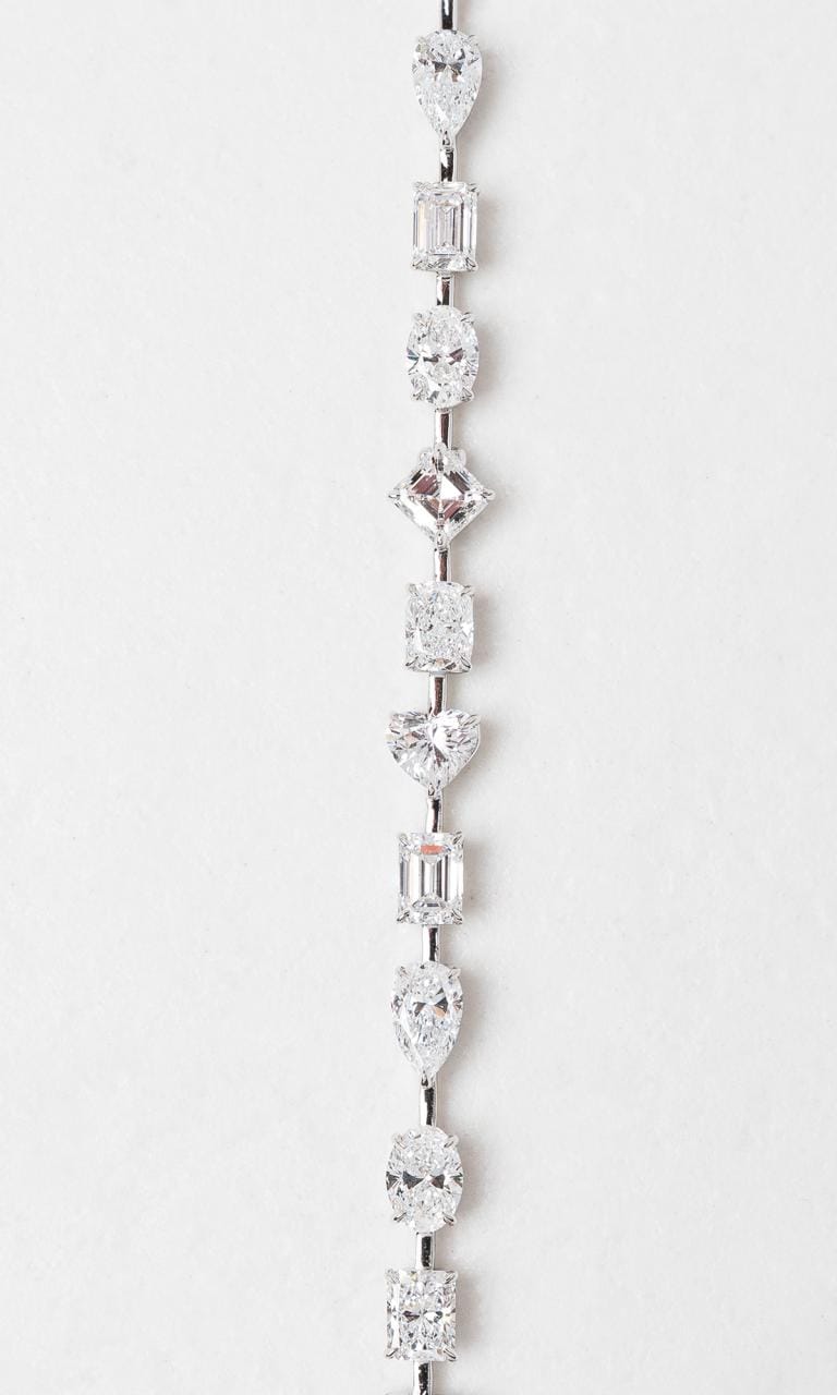 Hogans Family Jewellers 18K WG 8.01ct TDW Mixed Fancy Cut Diamond Tennis Bracelet