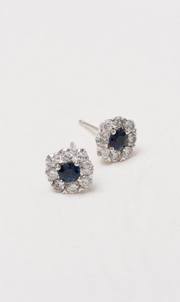 Hogans Family Jewellers 18K WG Australian Sapphire Cluster Studs