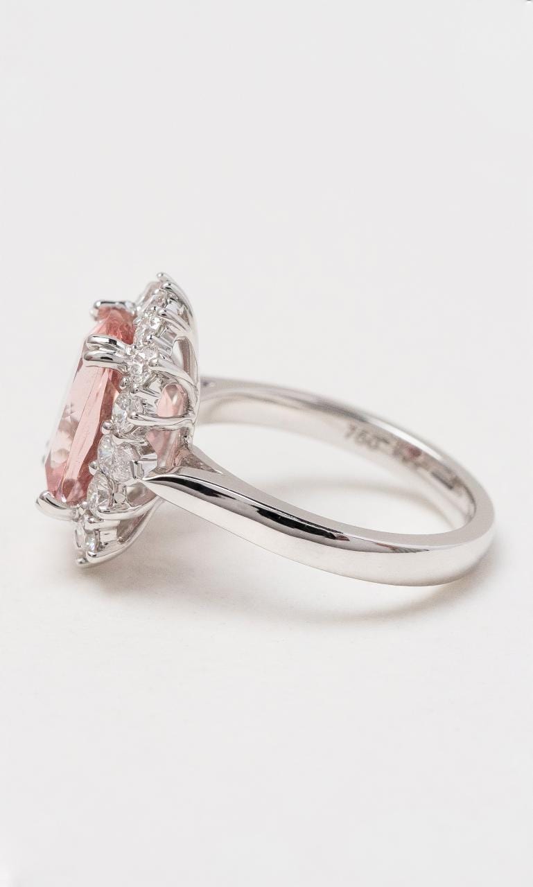 Hogans Family Jewellers 18K WG Cushion Morganite Dress Ring